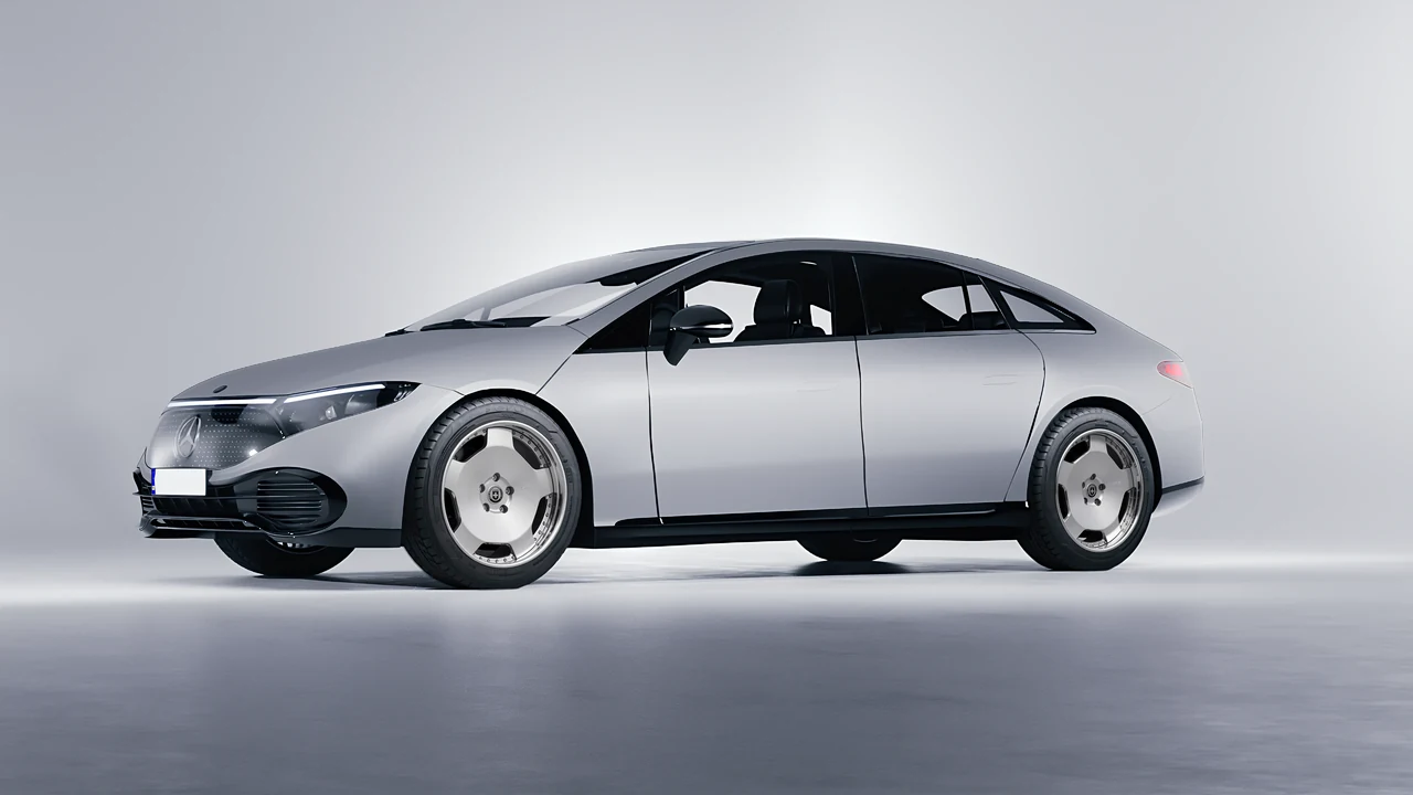 Mercedes-Benz EQS 2022 on HRE Performance Wheels 544C forged wheels, front three-quarter view