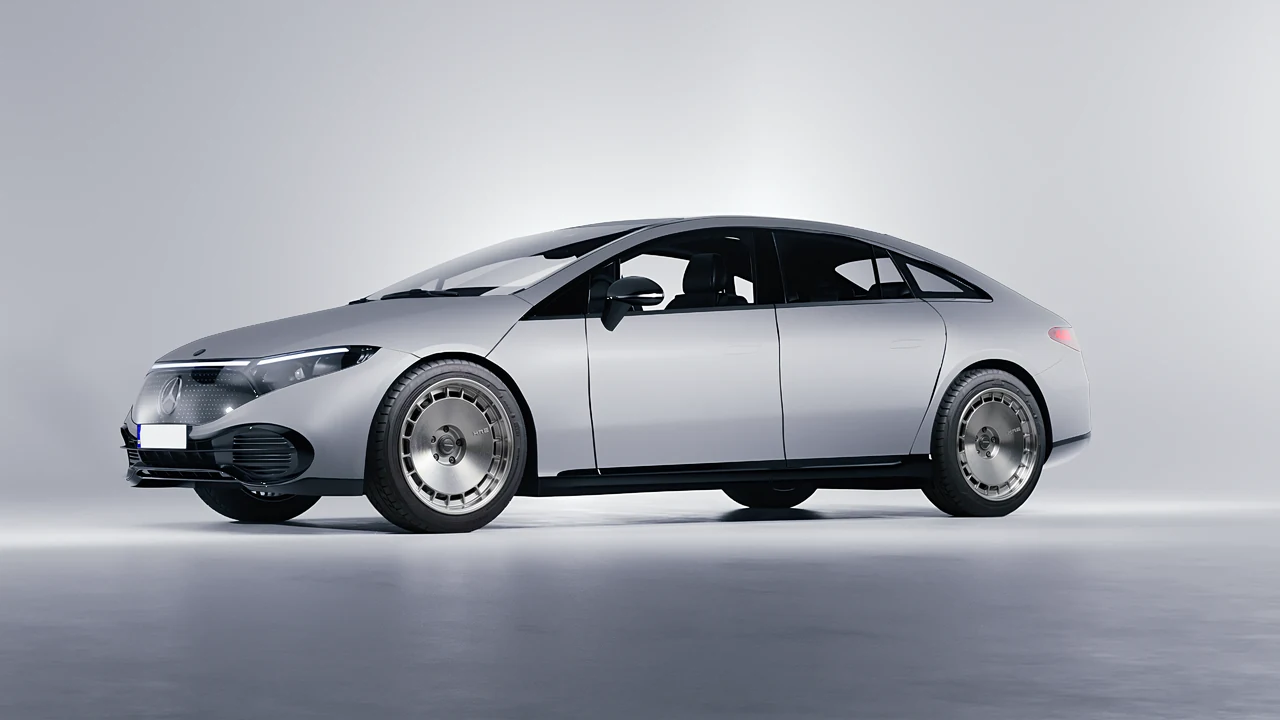 Mercedes-Benz EQS 2022 on HRE Performance Wheels 935 forged wheels, front three-quarter view