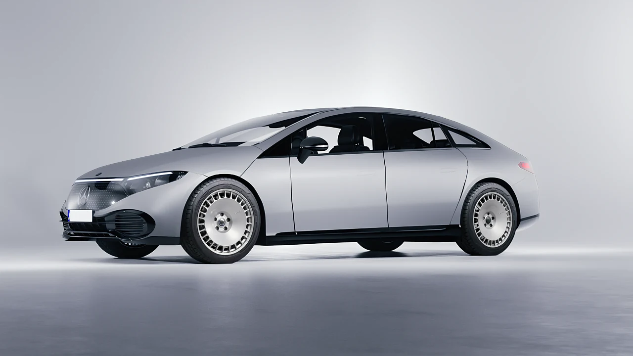 Mercedes-Benz EQS 2022 on HRE Performance Wheels 935M forged wheels, front three-quarter view