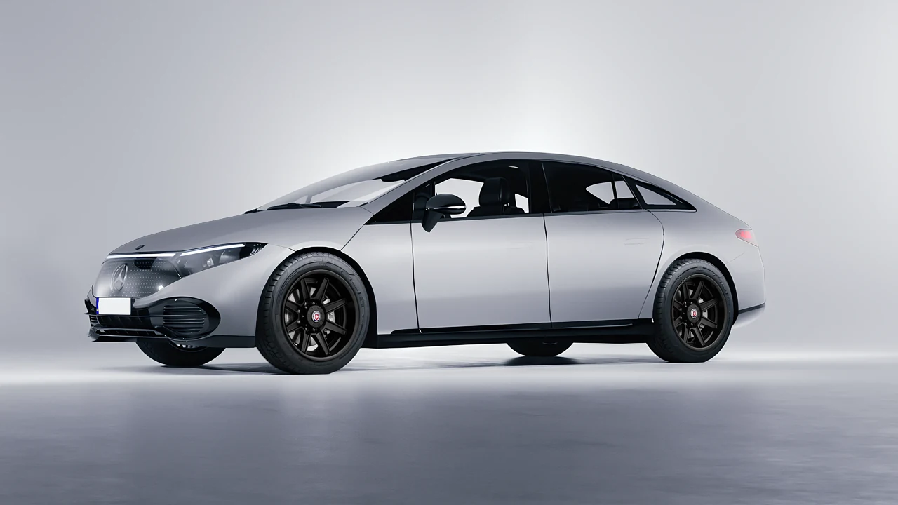 Mercedes-Benz EQS 2022 on HRE Performance Wheels HD188H forged wheels, front three-quarter view
