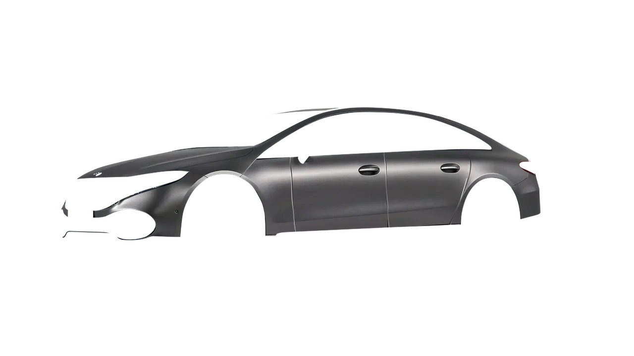 Mercedes-Benz EQS 2022 wrapped in Black Rock Grey (Avery Dennison SW900-823-M), front three-quarter view
