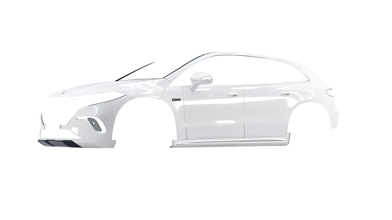 Mercedes-Benz EQS SUV Maybach 2024 wrapped in Gloss White (3M G10), front three-quarter view