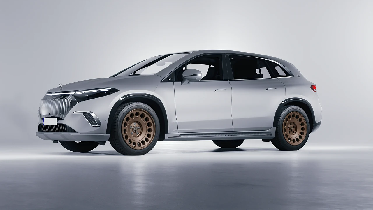 Mercedes-Benz EQS SUV Maybach 2024 on HRE Performance Wheels 037-GTM forged wheels, front three-quarter view