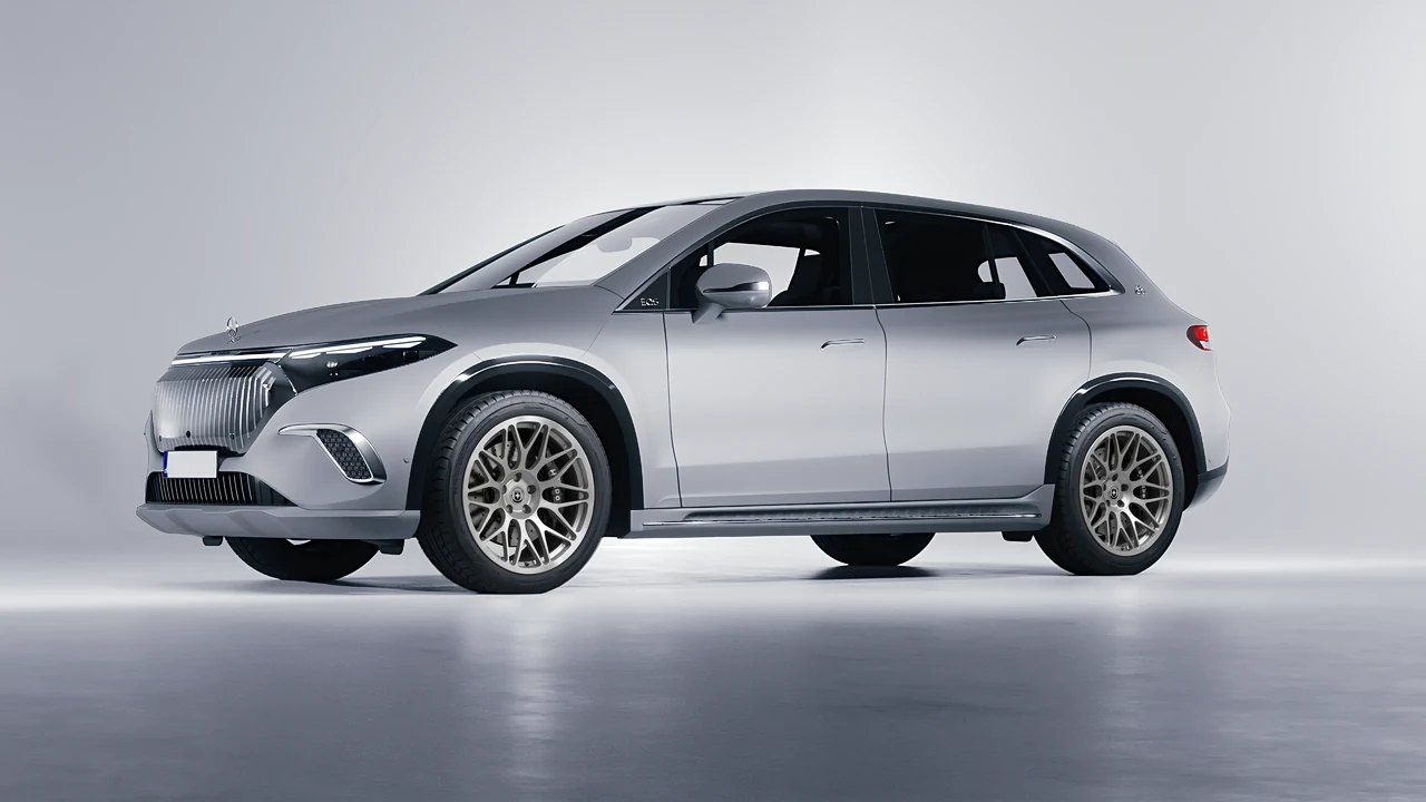 Mercedes-Benz EQS SUV Maybach 2024 on HRE Performance Wheels 300M forged wheels, front three-quarter view