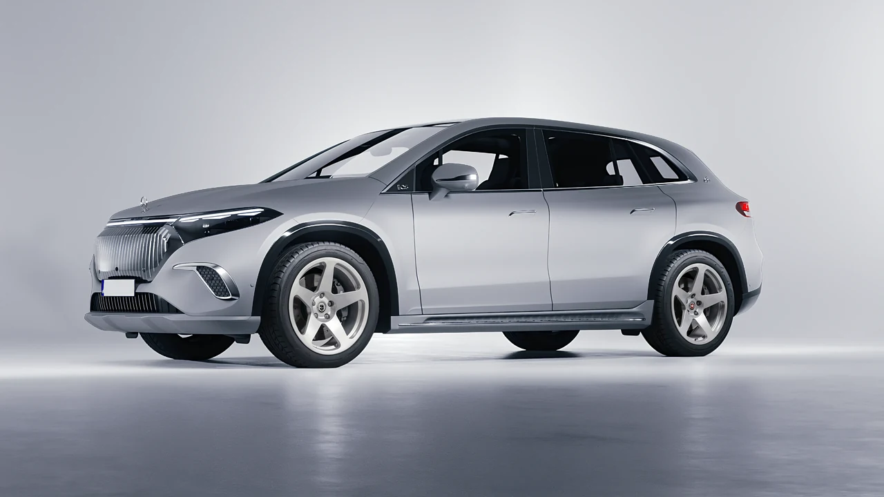 Mercedes-Benz EQS SUV Maybach 2024 on HRE Performance Wheels 305M forged wheels, front three-quarter view