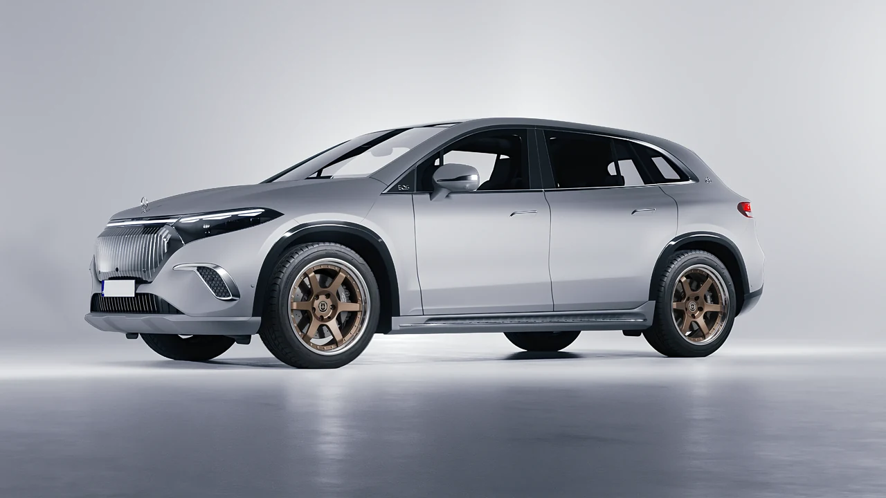 Mercedes-Benz EQS SUV Maybach 2024 on HRE Performance Wheels C106 forged wheels, front three-quarter view