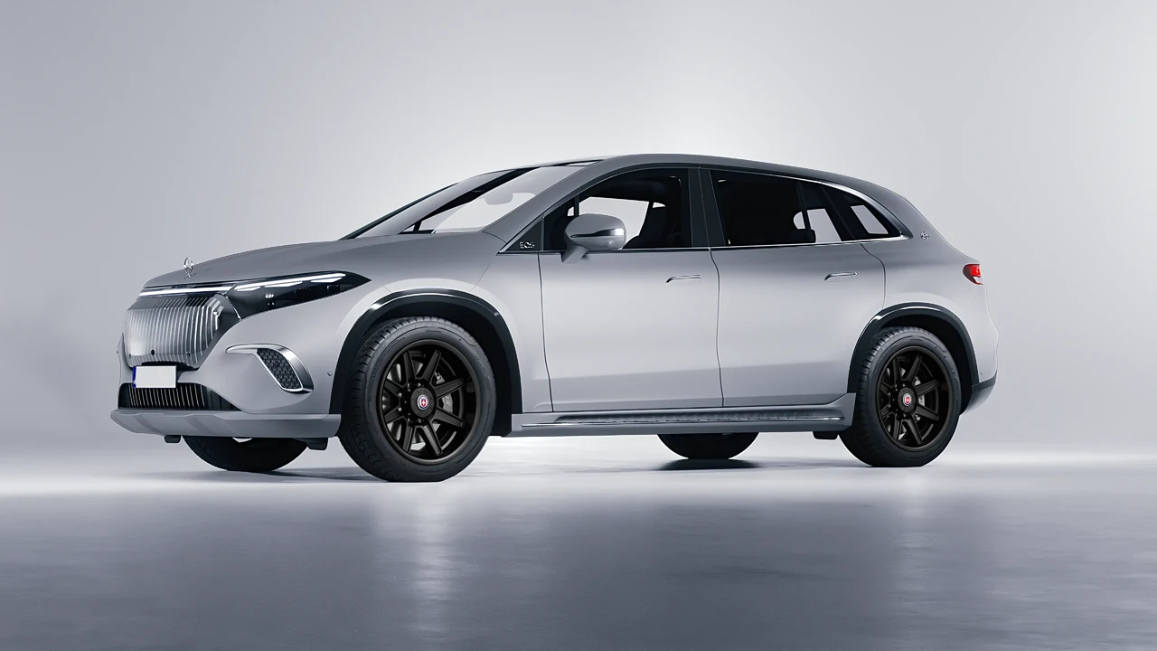 Mercedes-Benz EQS SUV Maybach 2024 on HRE Performance Wheels HD188H forged wheels, front three-quarter view