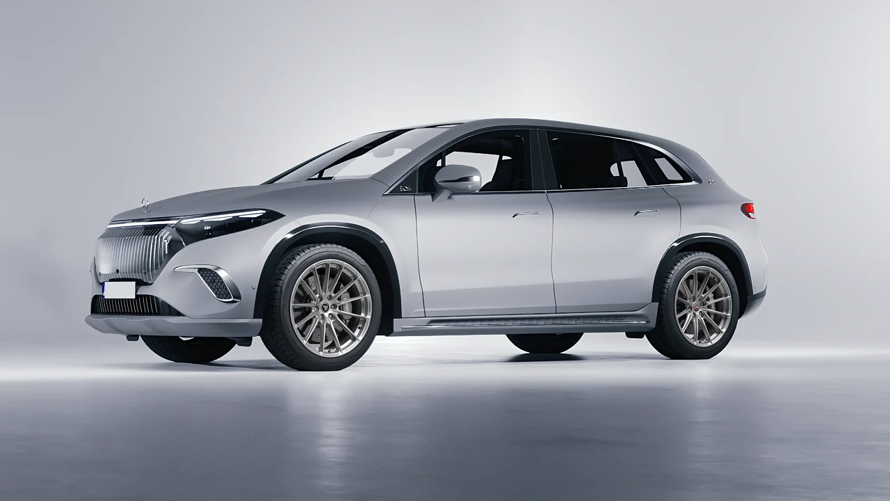Mercedes-Benz EQS SUV Maybach 2024 on HRE Performance Wheels P103SC forged wheels, front three-quarter view