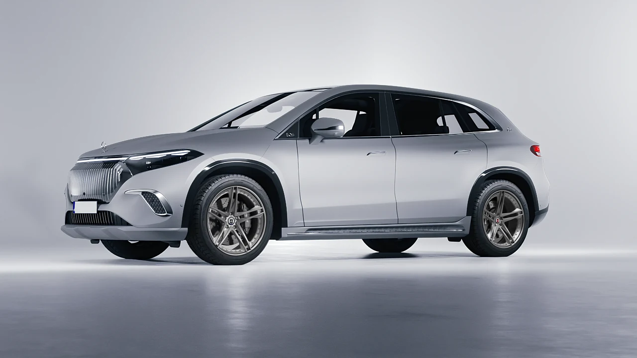 Mercedes-Benz EQS SUV Maybach 2024 on HRE Performance Wheels S207 forged wheels, front three-quarter view