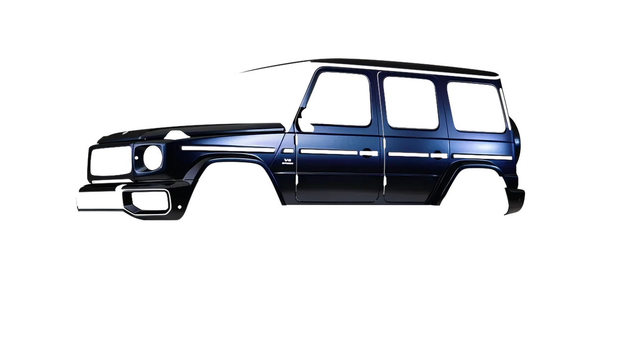 Mercedes-Benz G Class AMG 2025 wrapped in Blue Black Iridescent Gloss (KPMF K75469), front three-quarter view