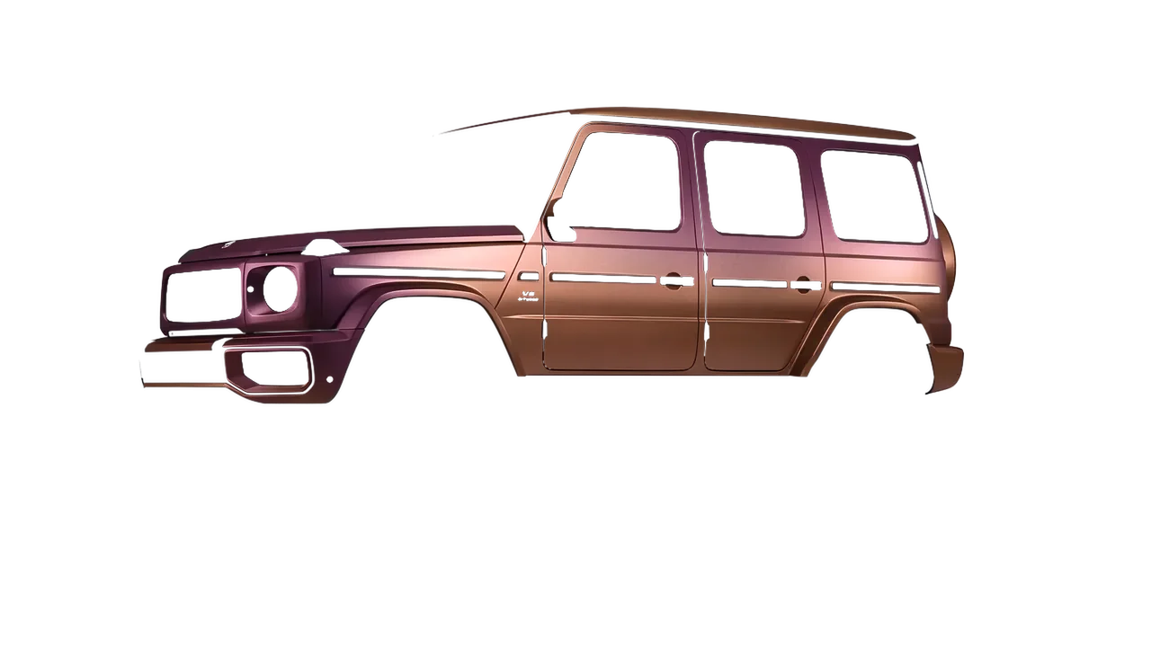 Mercedes-Benz G Class AMG 2025 wrapped in Cranberry Matt (ORACAL 970RA-320M), front three-quarter view