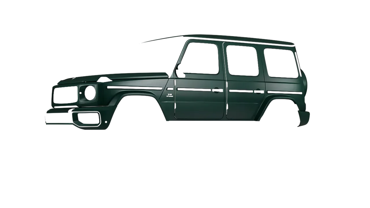 Mercedes-Benz G Class AMG 2025 wrapped in Frozen Emerald Matt (KPMF K75577), front three-quarter view