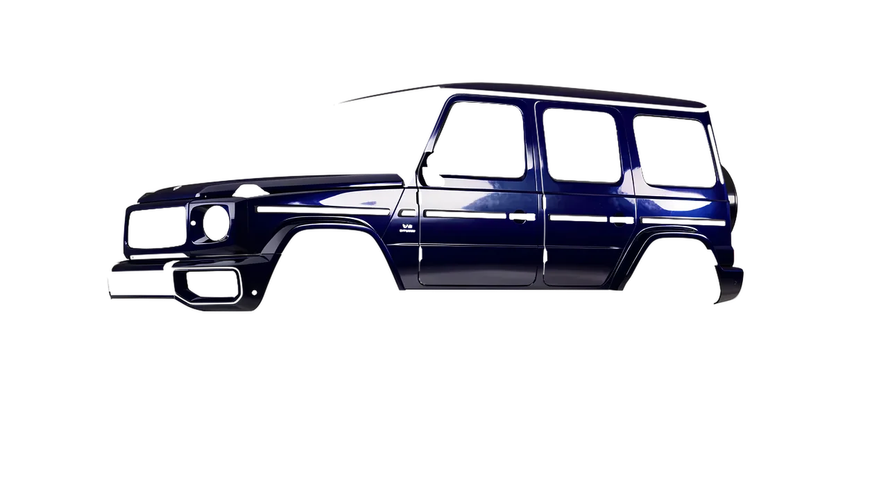 Mercedes-Benz G Class AMG 2025 wrapped in Baltic Blue Gloss (ORACAL 970RA-178G), front three-quarter view