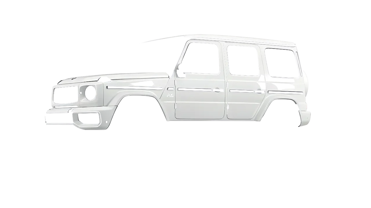 Mercedes-Benz G Class AMG 2025 wrapped in Chalk White Gloss (KPMF K75411), front three-quarter view
