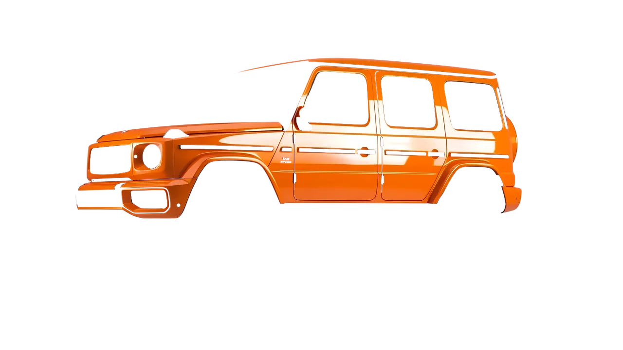 Mercedes-Benz G Class AMG 2025 wrapped in Daggi Orange Gloss (ORACAL 970RA-363G), front three-quarter view