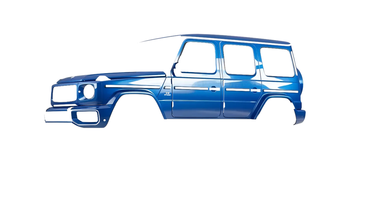 Mercedes-Benz G Class AMG 2025 wrapped in Fjord Blue Gloss (ORACAL 970RA-547G), front three-quarter view