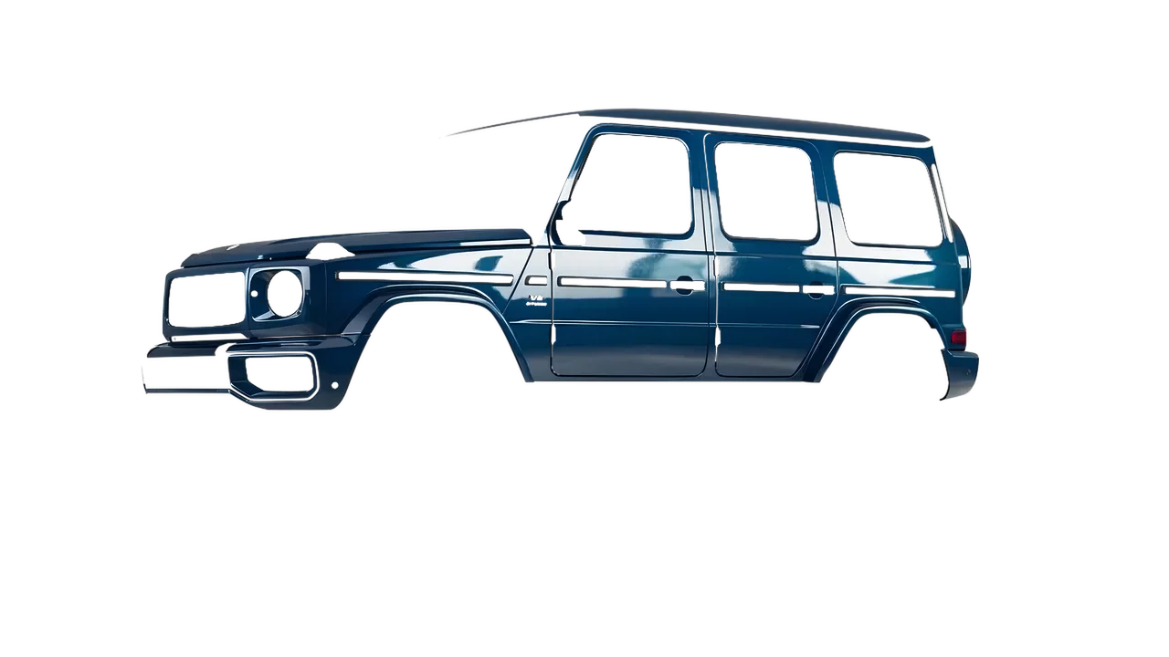Mercedes-Benz G Class AMG 2025 wrapped in Indigo Blue Gloss (ORACAL 970RA-544G), front three-quarter view