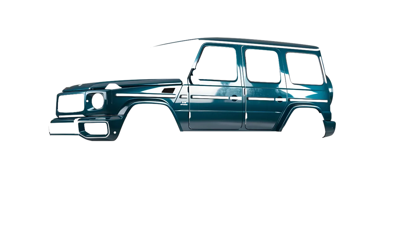 Mercedes-Benz G Class AMG 2025 wrapped in Juniper Gloss (ORACAL 970RA-689G), front three-quarter view
