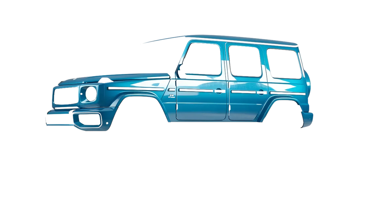 Mercedes-Benz G Class AMG 2025 wrapped in Lagoon Gloss (ORACAL 970RA-553G), front three-quarter view