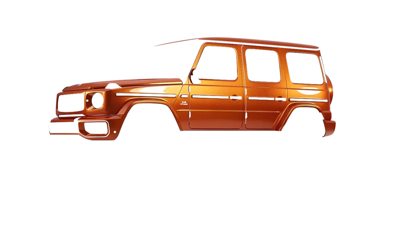 Mercedes-Benz G Class AMG 2025 wrapped in Ember Orange Gloss (KPMF K75404), front three-quarter view