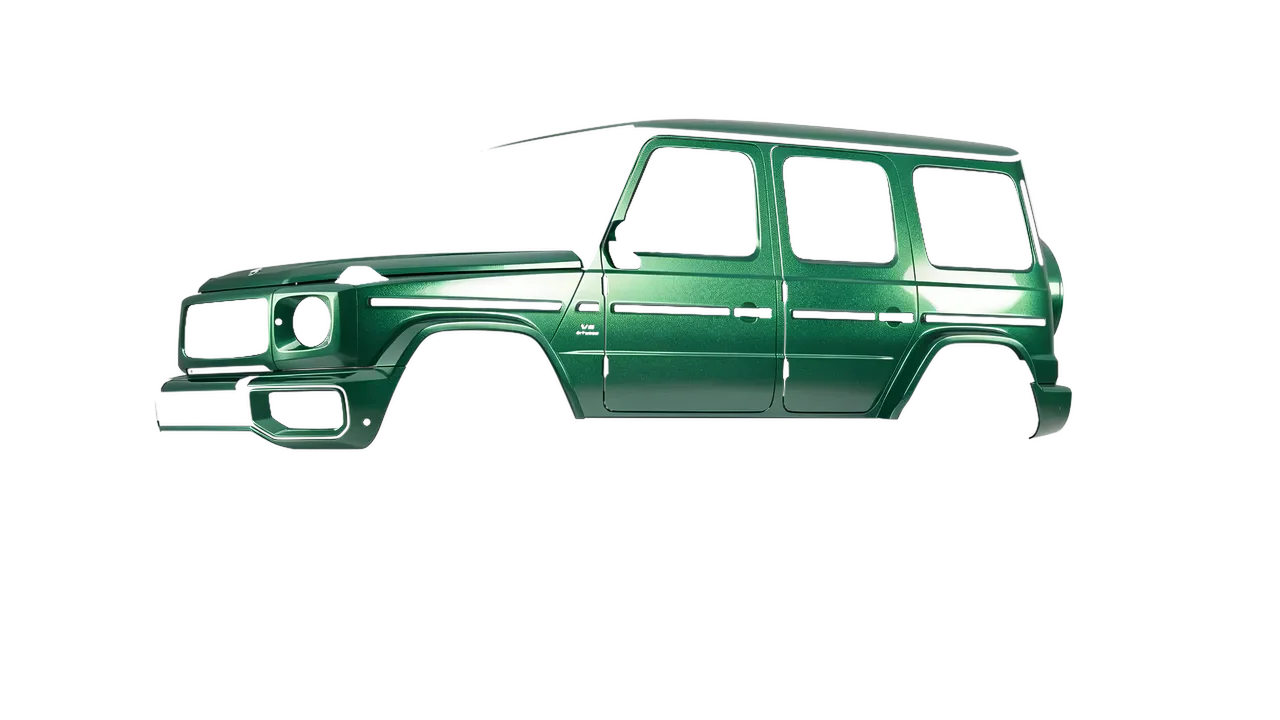 Mercedes-Benz G Class AMG 2025 wrapped in Envious Green Gloss (KPMF K75407), front three-quarter view