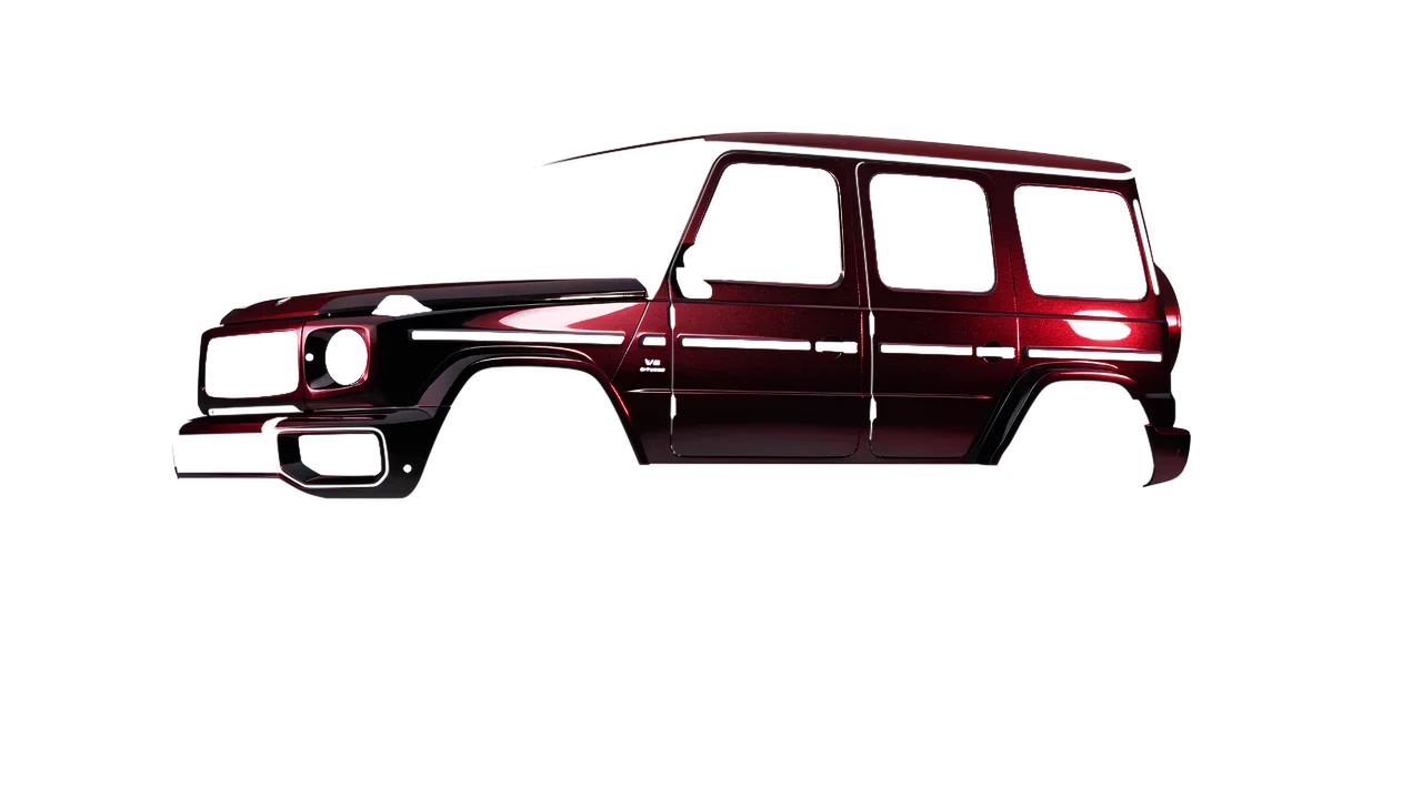 Mercedes-Benz G Class AMG 2025 wrapped in Midnight Crimson Bloom Gloss (KPMF K75447), front three-quarter view