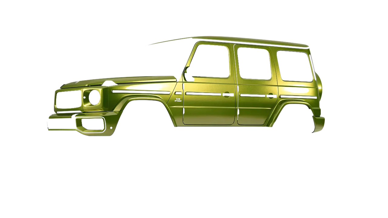 Mercedes-Benz G Class AMG 2025 wrapped in Solar Flash Gloss (KPMF K75409), front three-quarter view