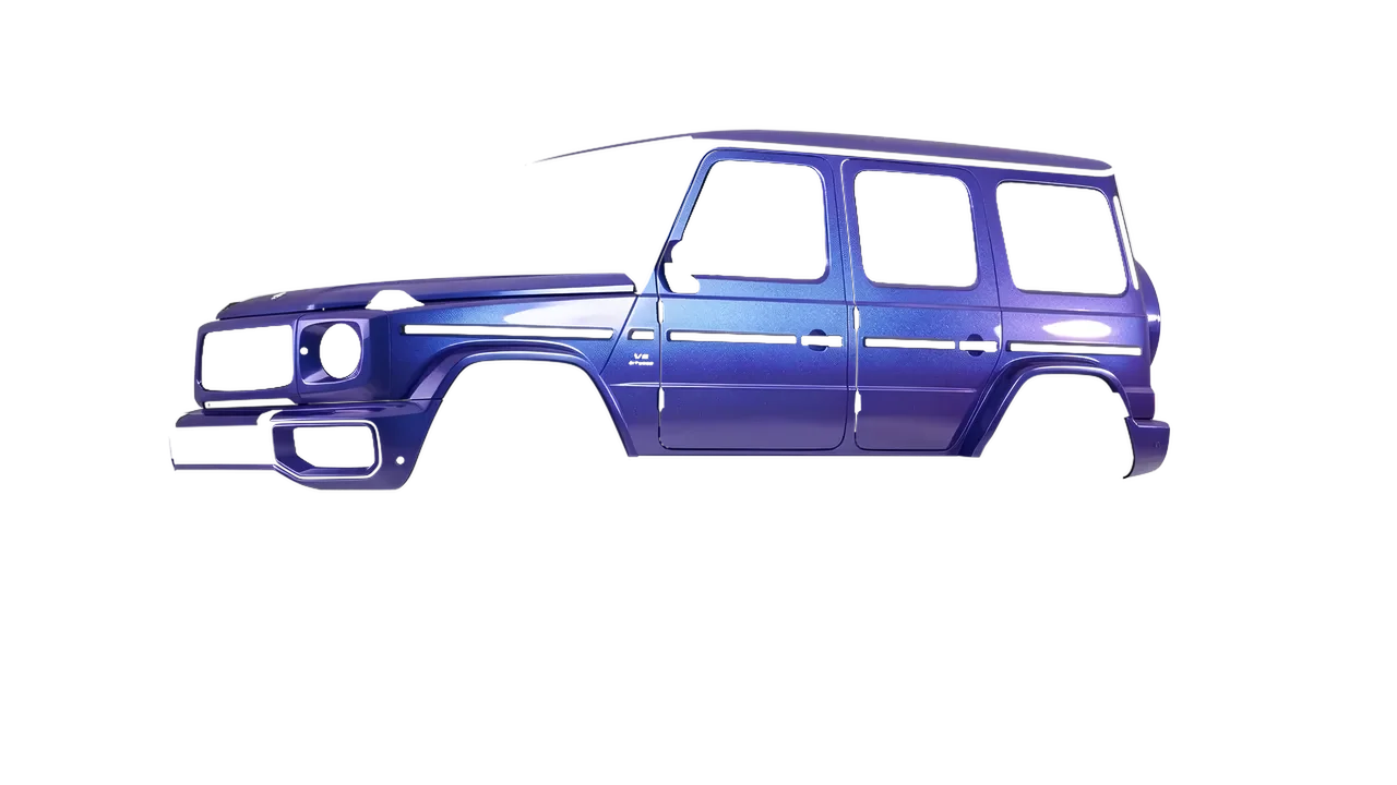 Mercedes-Benz G Class AMG 2025 wrapped in Twilight Sky Gloss (KPMF K75417), front three-quarter view