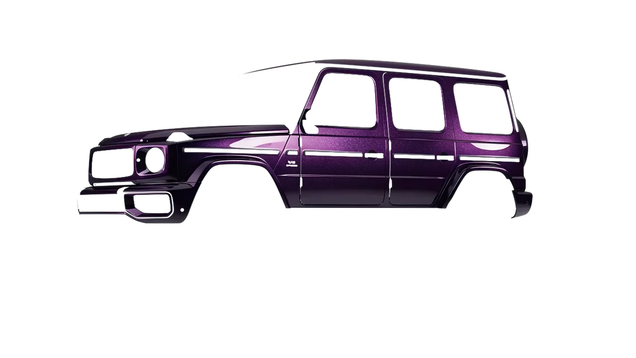 Mercedes-Benz G Class AMG 2025 wrapped in Viola Noir Gloss (KPMF K75416), front three-quarter view