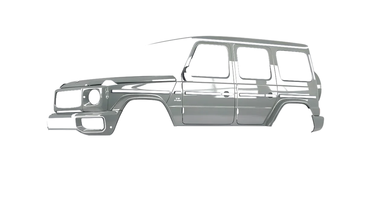 Mercedes-Benz G Class AMG 2025 wrapped in Ominous Grey Gloss (KPMF K75415), front three-quarter view