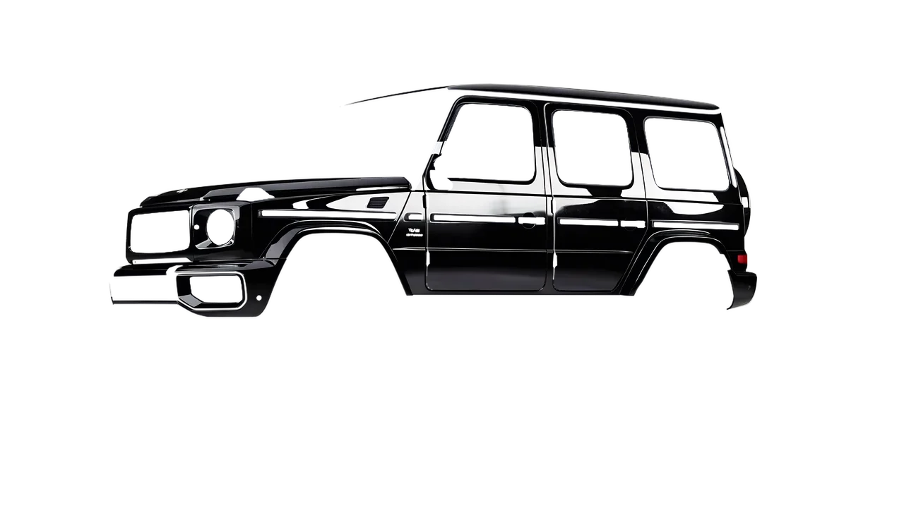 Mercedes-Benz G Class AMG 2025 wrapped in Perfect Black Gloss (KPMF K75443), front three-quarter view