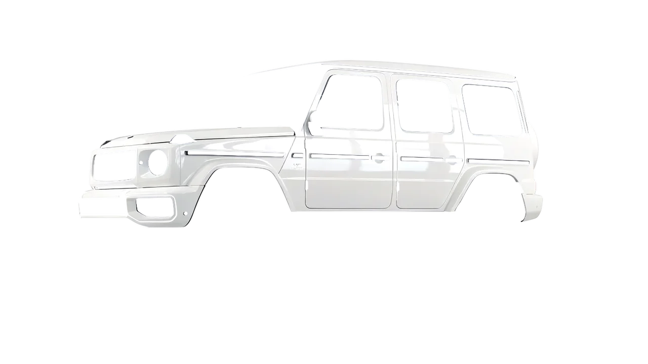 Mercedes-Benz G Class AMG 2025 wrapped in White Gloss (KPMF K88011), front three-quarter view