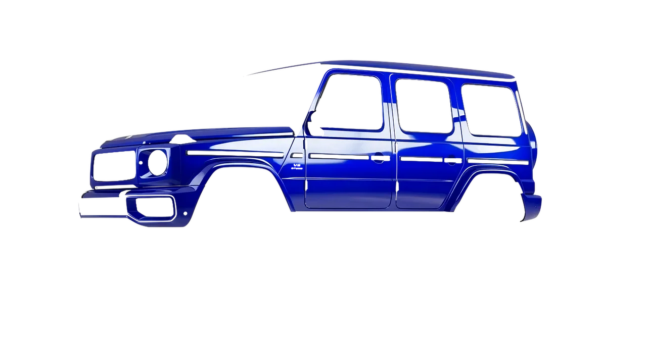 Mercedes-Benz G Class AMG 2025 wrapped in High Gloss Blue Raspberry (3M HG378), front three-quarter view