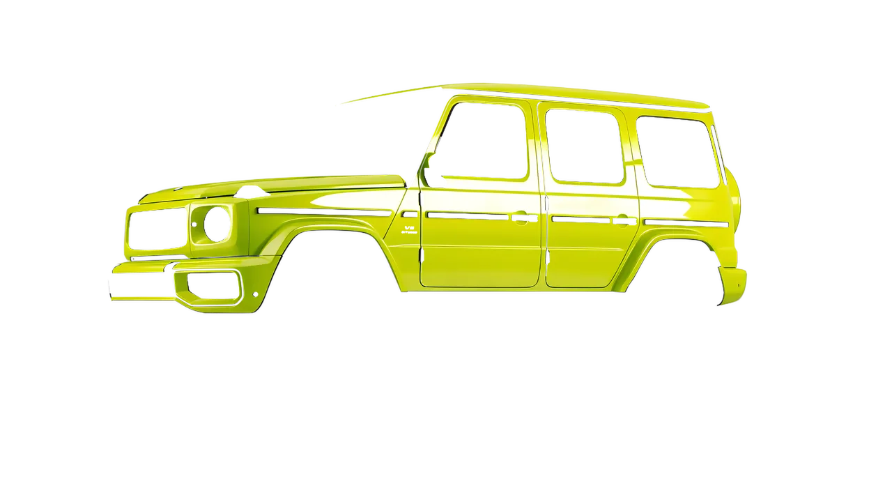 Mercedes-Benz G Class AMG 2025 wrapped in High Gloss Citric Acid (3M HG65), front three-quarter view