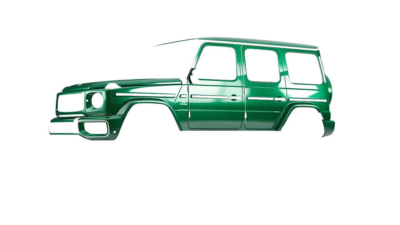 Mercedes-Benz G Class AMG 2025 wrapped in High Gloss Green Envy (3M HG336), front three-quarter view