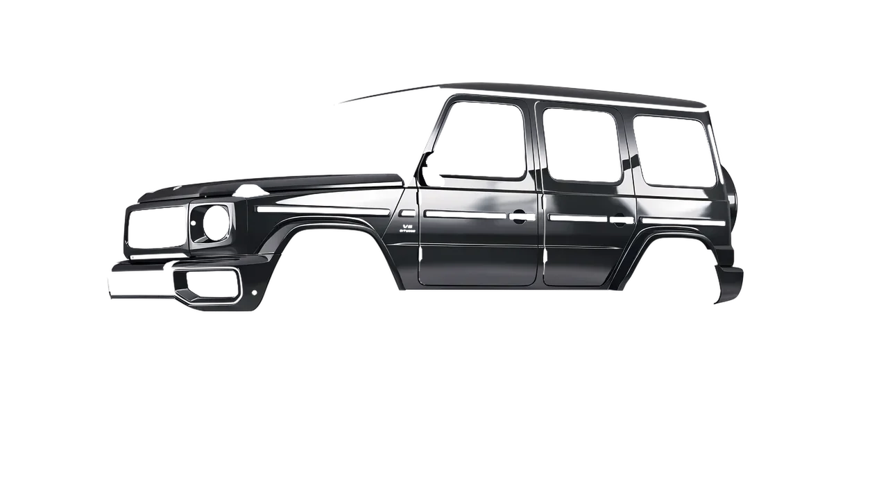 Mercedes-Benz G Class AMG 2025 wrapped in High Gloss Meteor Gray (3M HG81), front three-quarter view