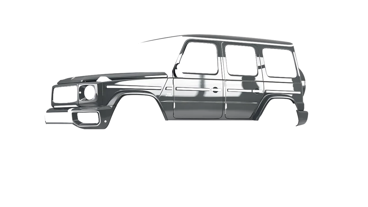 Mercedes-Benz G Class AMG 2025 wrapped in High Gloss Nardo Gray (3M HG61), front three-quarter view