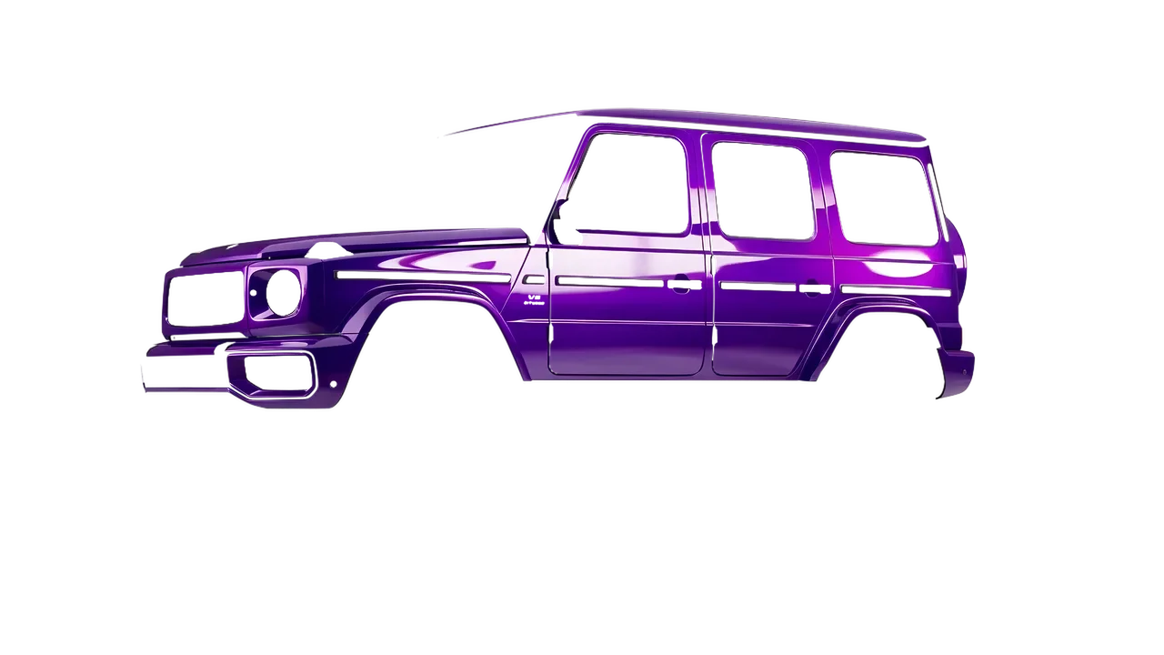 Mercedes-Benz G Class AMG 2025 wrapped in High Gloss Plum Explosion 2.0 (3M HGP258), front three-quarter view