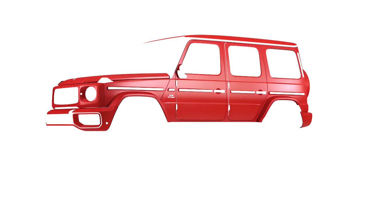Mercedes-Benz G Class AMG 2025 wrapped in Cardinal Red Matt (ORACAL 970RA-028M), front three-quarter view