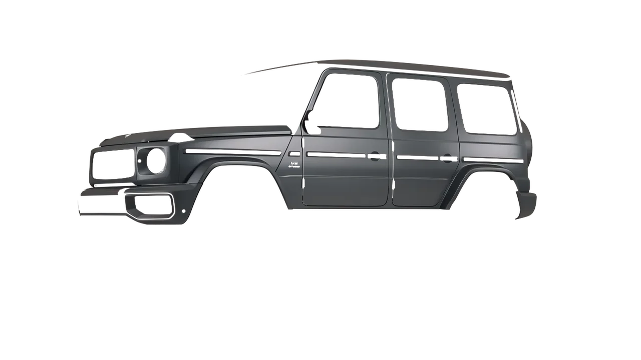 Mercedes-Benz G Class AMG 2025 wrapped in Dark Grey Matt (ORACAL 970RA-073M), front three-quarter view