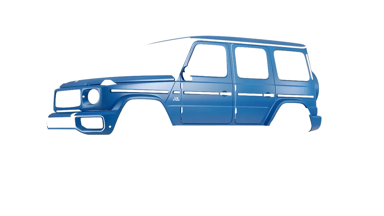 Mercedes-Benz G Class AMG 2025 wrapped in Fjord Blue Matt (ORACAL 970RA-547M), front three-quarter view