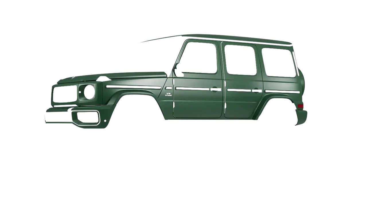 Mercedes-Benz G Class AMG 2025 wrapped in Absolute Matt Forest Green (KPMF K75806), front three-quarter view