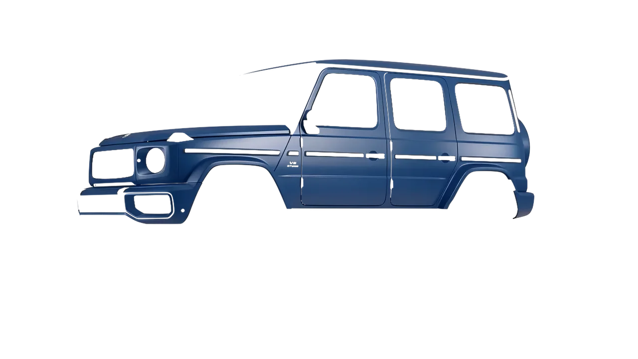 Mercedes-Benz G Class AMG 2025 wrapped in Indigo Blue Matt (ORACAL 970RA-544M), front three-quarter view