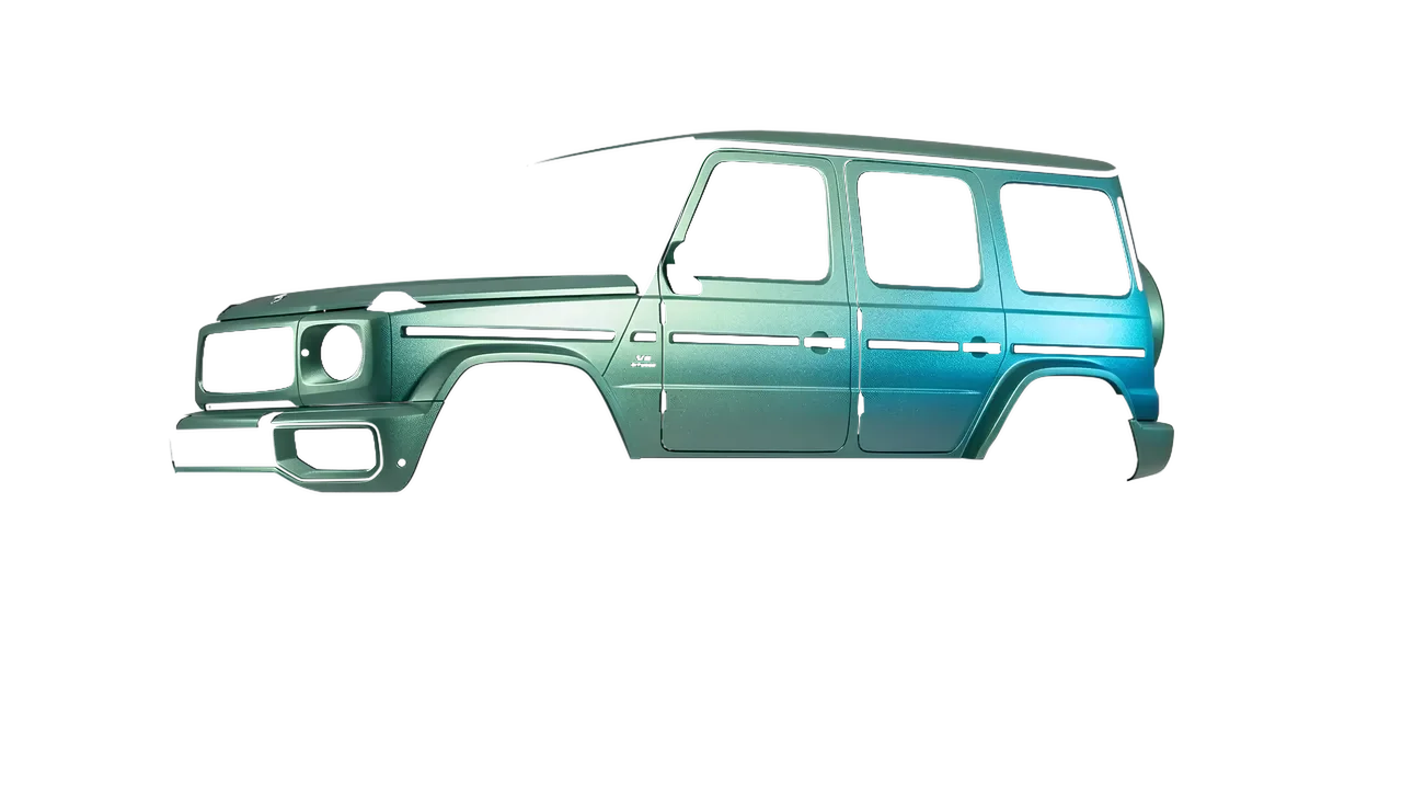 Mercedes-Benz G Class AMG 2025 wrapped in Arctic Borealis (KPMF K75509), front three-quarter view