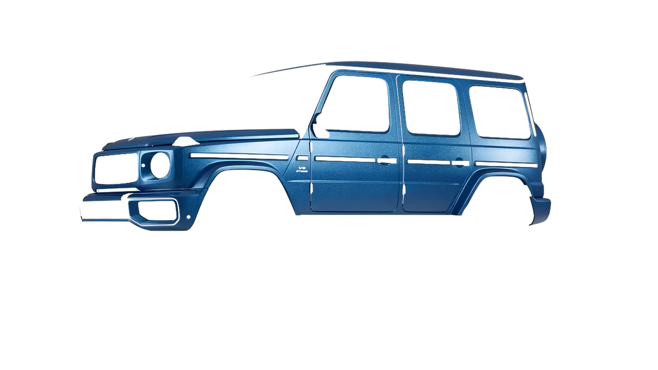 Mercedes-Benz G Class AMG 2025 wrapped in Azure Matt (ORACAL 970RA-197M), front three-quarter view