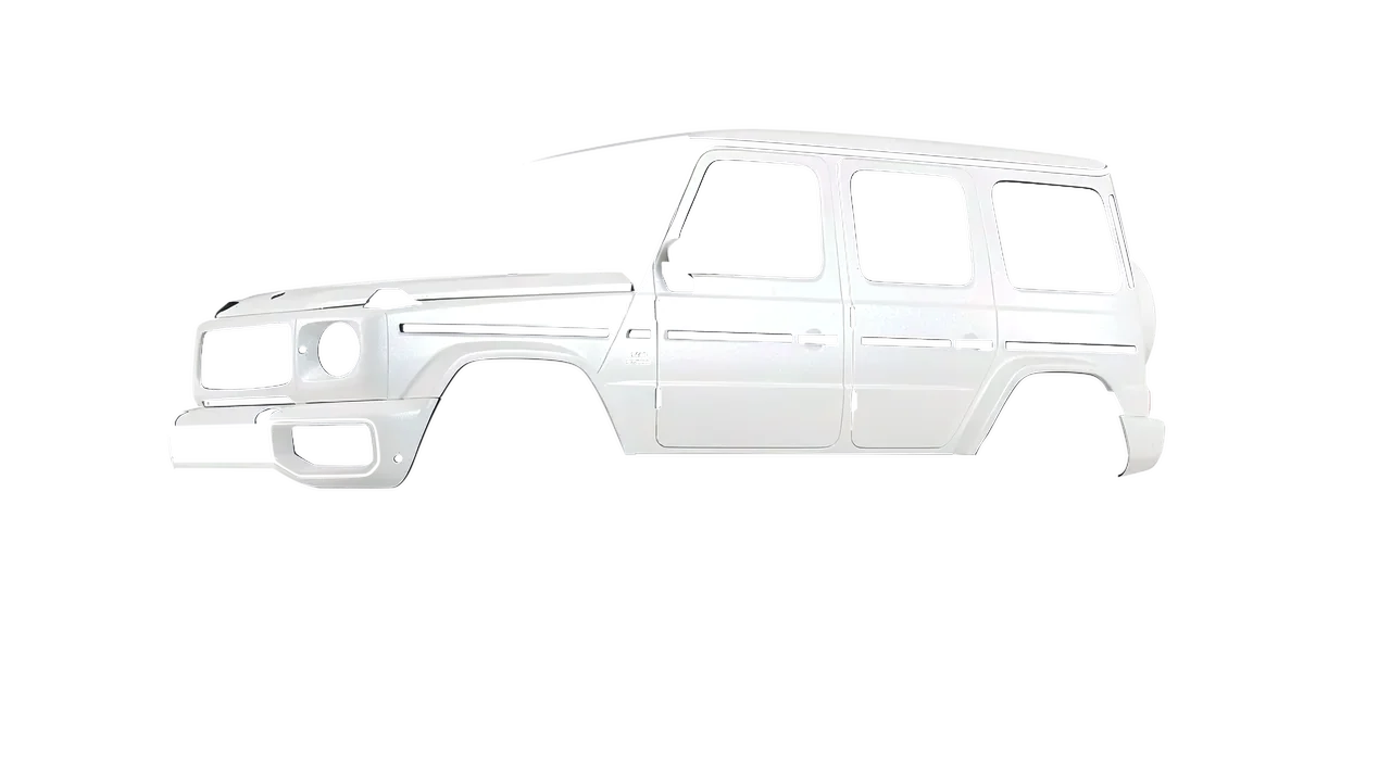 Mercedes-Benz G Class AMG 2025 wrapped in Matt Crystalline White (KPMF K75540), front three-quarter view