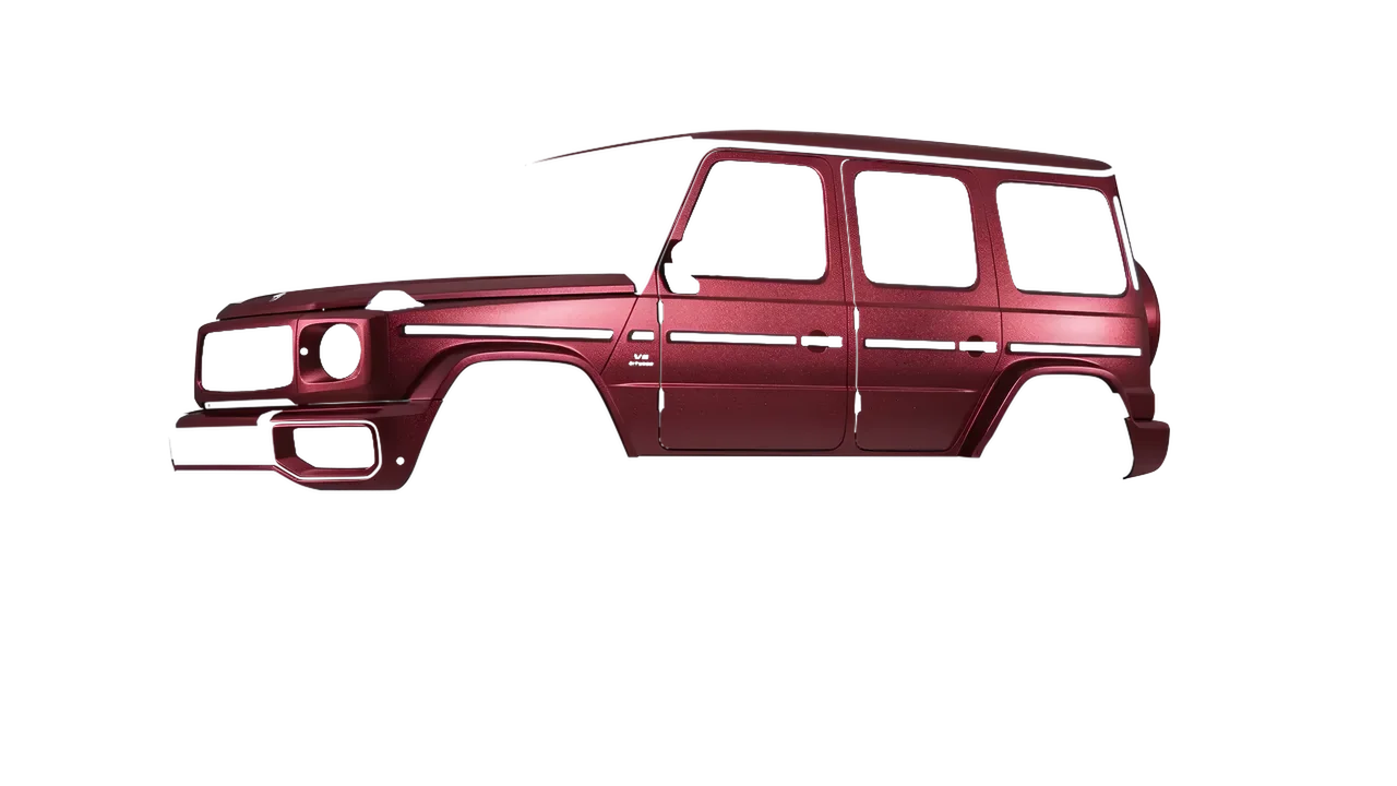 Mercedes-Benz G Class AMG 2025 wrapped in Dark Red Matt (ORACAL 970RA-368M), front three-quarter view