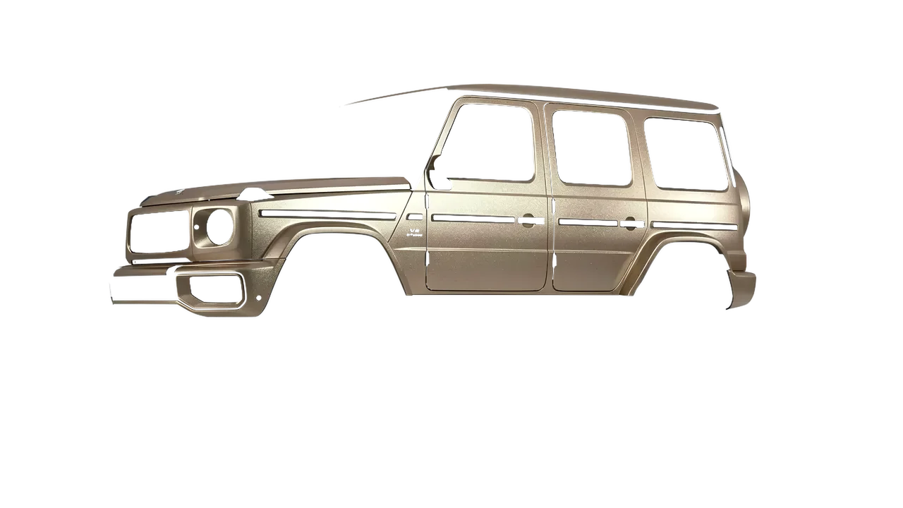 Mercedes-Benz G Class AMG 2025 wrapped in Matt Dune Metallic (KPMF K75516), front three-quarter view