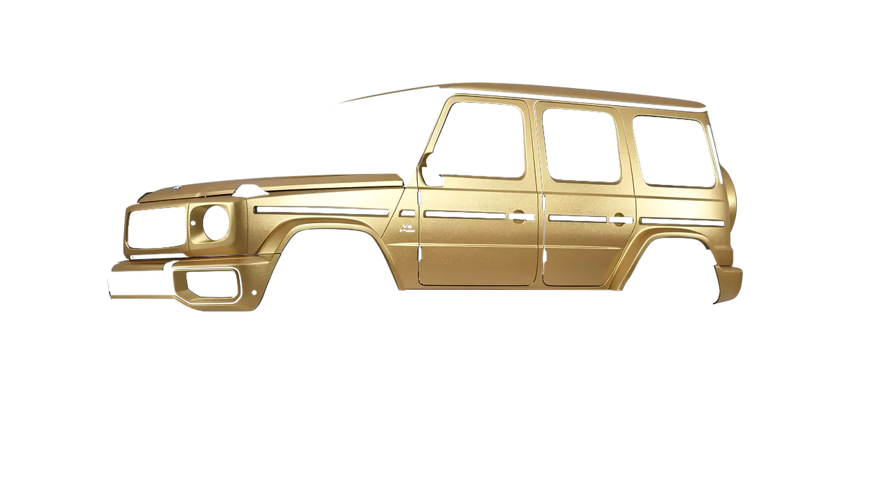 Mercedes-Benz G Class AMG 2025 wrapped in Matt Gold Eclipse (KPMF K75581), front three-quarter view