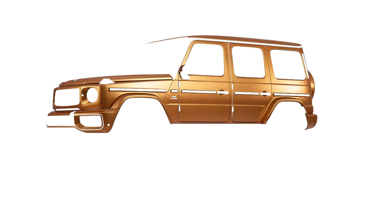 Mercedes-Benz G Class AMG 2025 wrapped in Matt Iced Amber Titanium (KPMF K75591), front three-quarter view